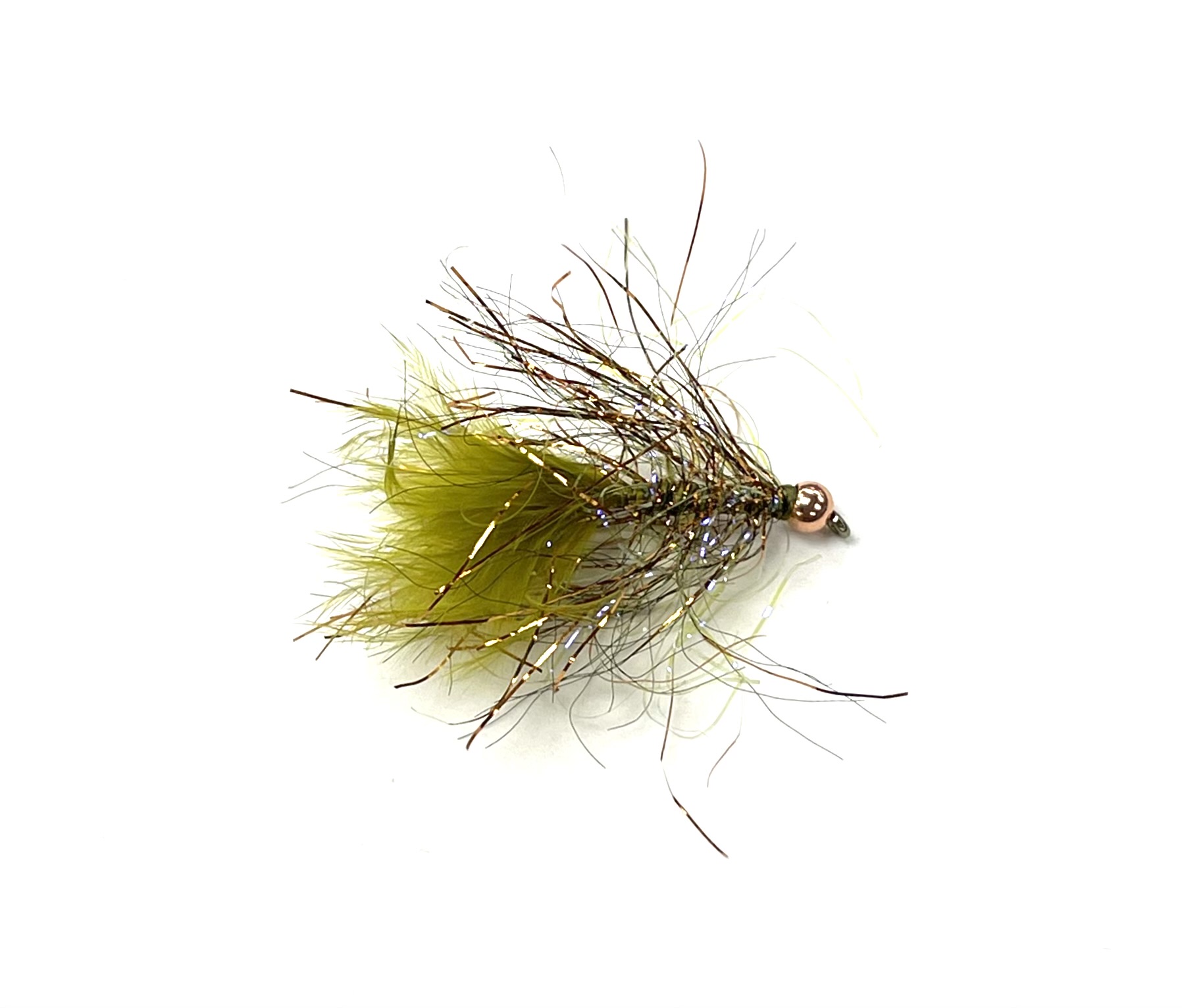 M&Y Polar Chenille Coho Bugger w/ Tail - Copper Olive - Size 8